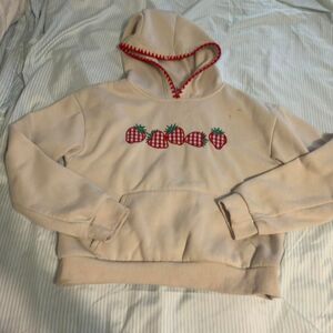 La Luxe cream strawberry hoodie Size S #kawaii #strawberry